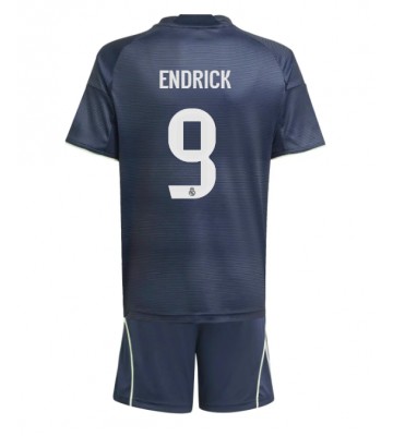Lacne Dětský Futbalové dres Real Madrid Endrick #9 2025-26 Krátky Rukáv - Preč (+ trenírky)